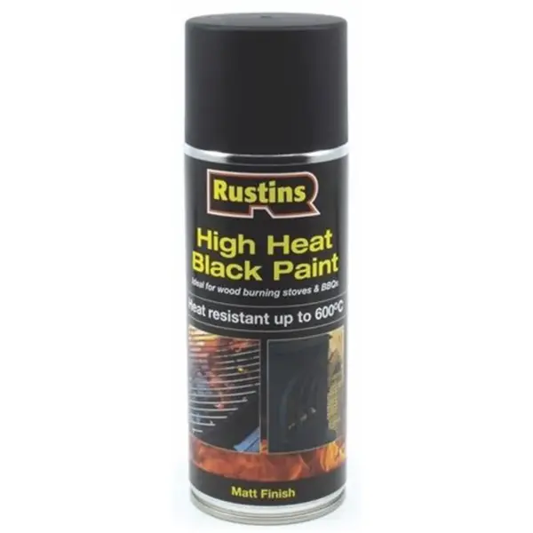 RST0059 Rustins High Heat Paint Black 400ml