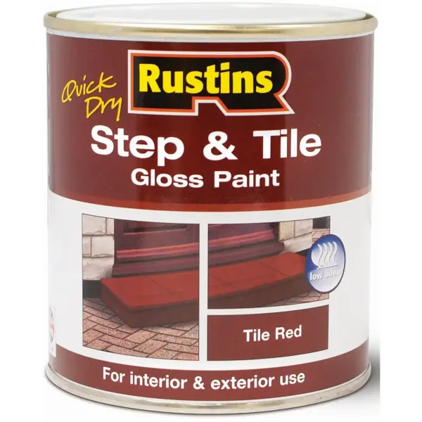 RST0080 Rustins 250ml Step & Tile Paint GLOSS RED