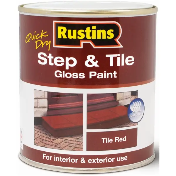 RST0082 Rustins 500ml Step & Tile Paint GLOSS RED