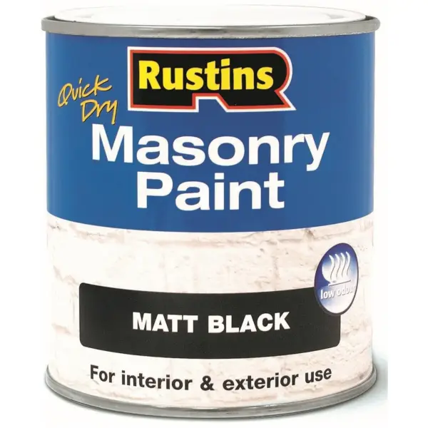 Rustins Masonry Paint Black 500ml