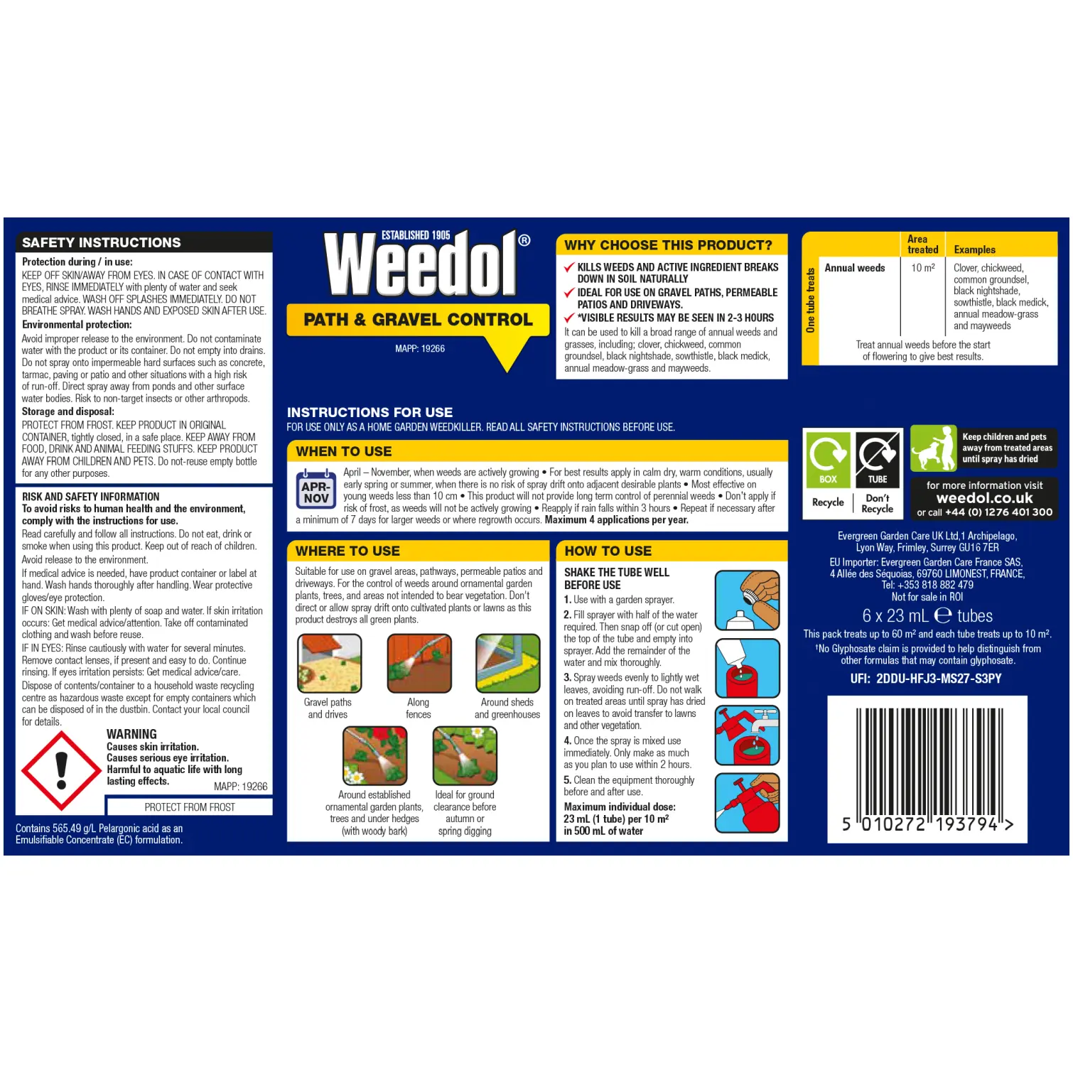 Weedol Path & Gravel Control 6 Tubes