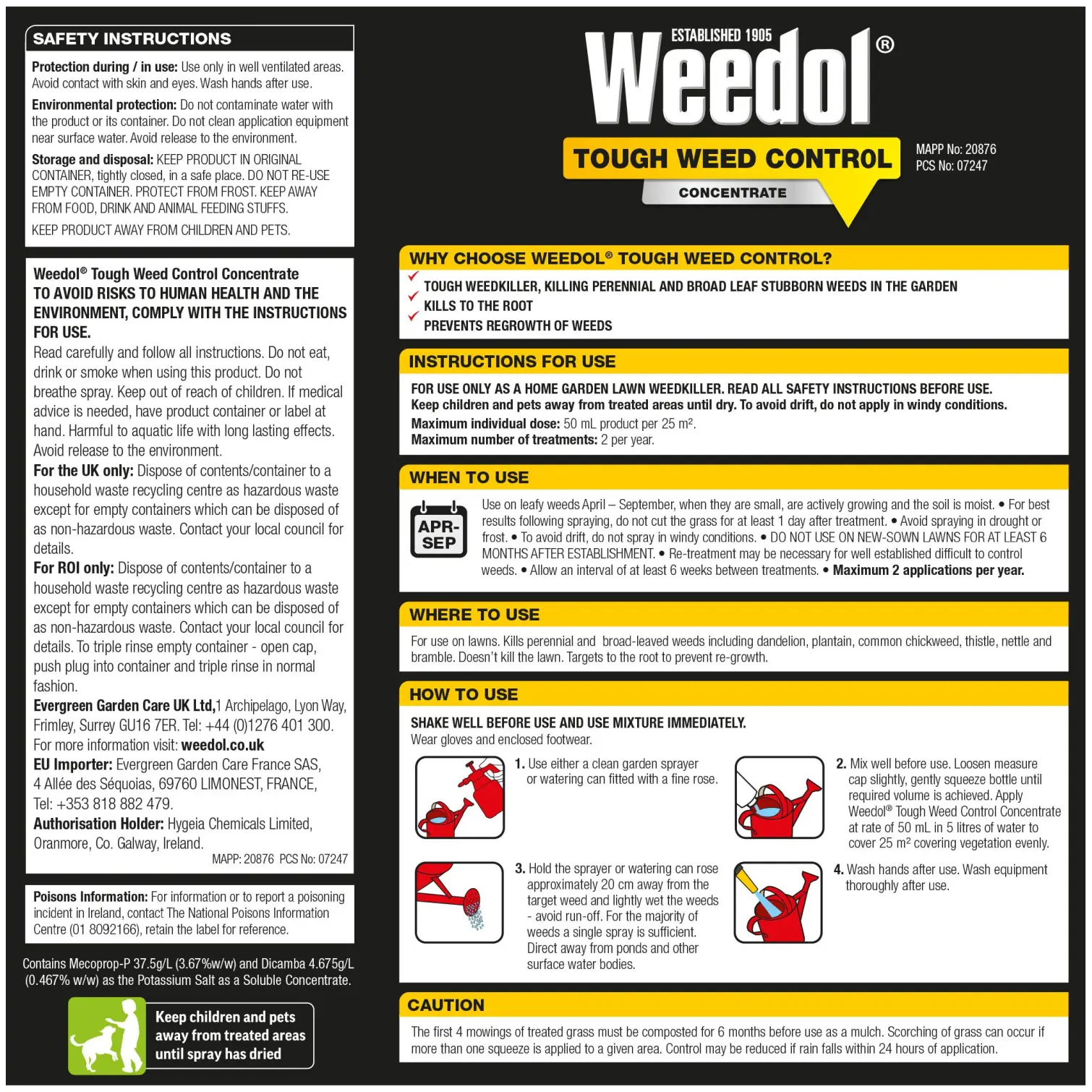 Weedol Tough Weed Control Weedkiller Treats Up To 250 square meters