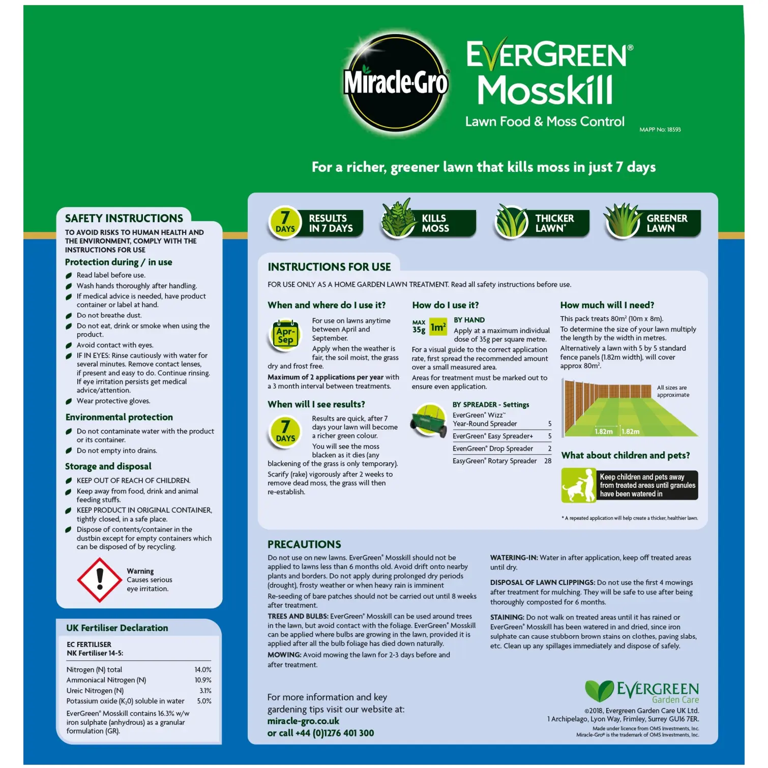 SCO0168_1 Miracle-Gro Evergreen Mosskill + Feed 80sqm