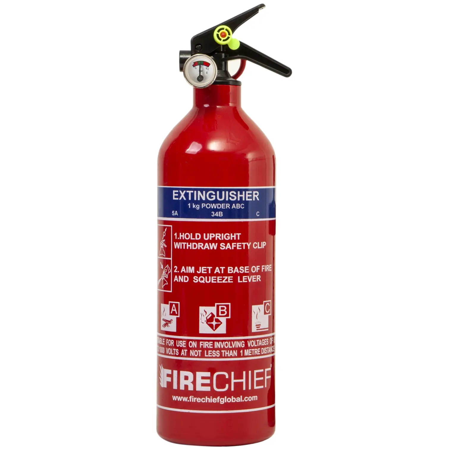 Firechief 1kg ABC Powder Fire Extinguisher With Mounting Bracket
