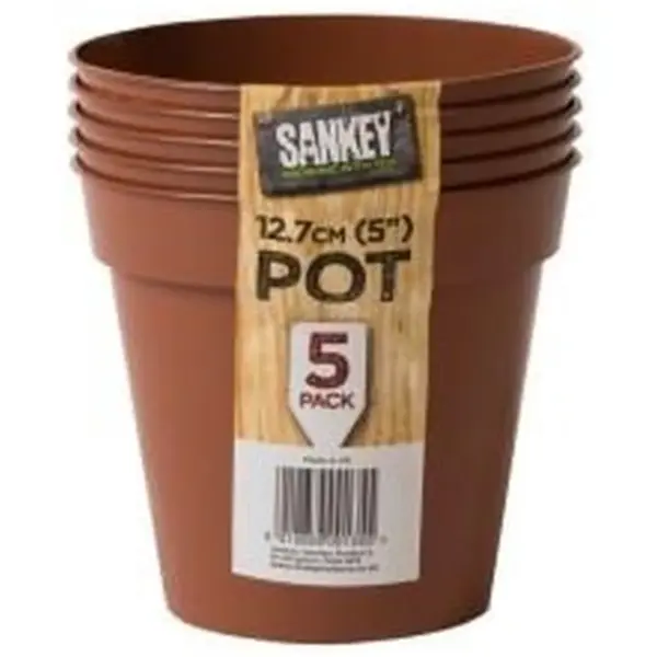 SKY0022 Sankey Plastic Flower Pot Terracotta 5" 127mm Sleeve of 5