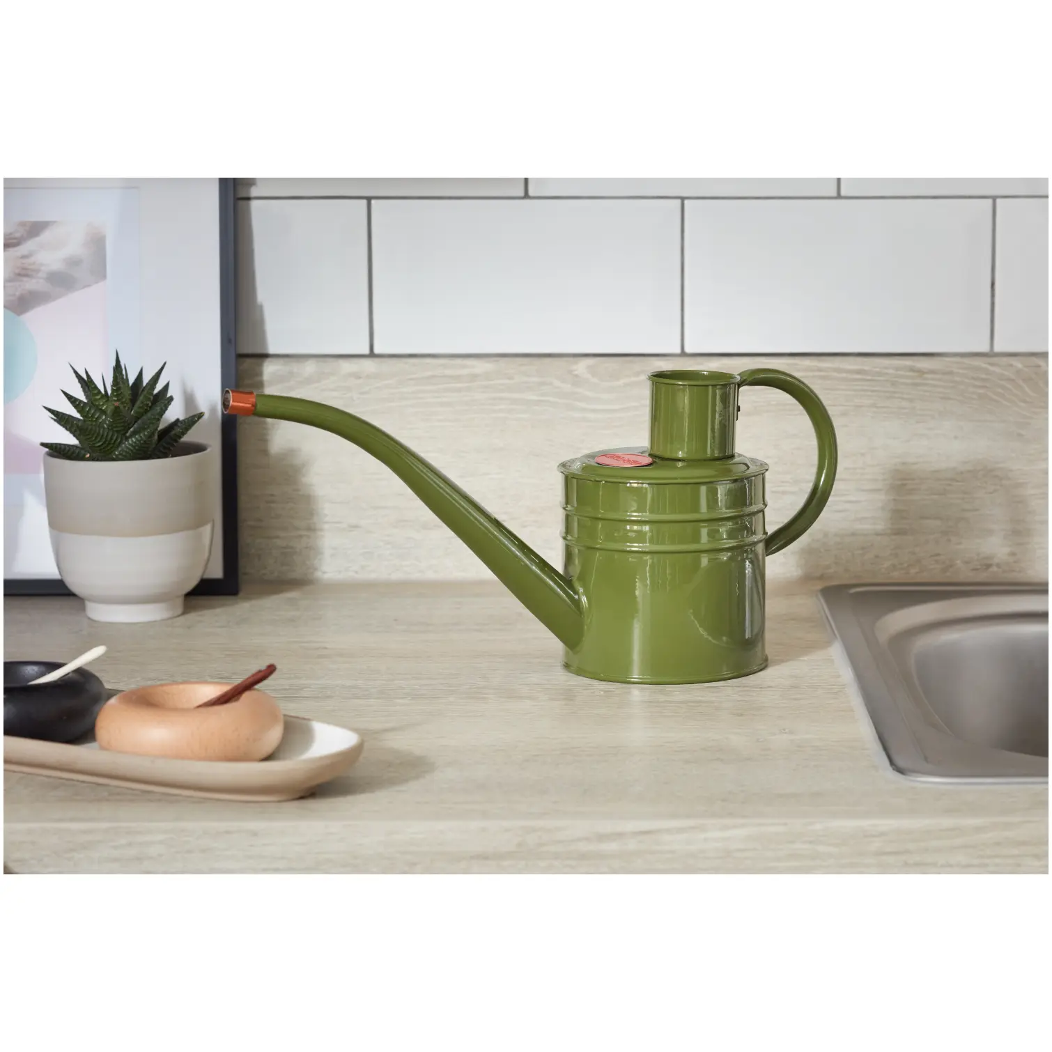 Metal Watering Can 1ltr Sage