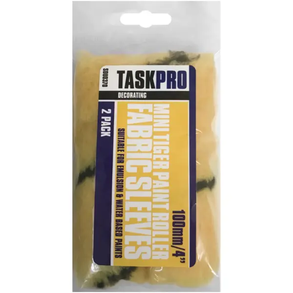 SOU0370 TaskPro Mini Fabric Paint Roller Sleeves 100mm / 4" pk2