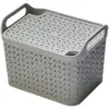 Strata Urban Store Basket & Lid Medium Cool Grey 14 Litres 23x23.5x30.5cm