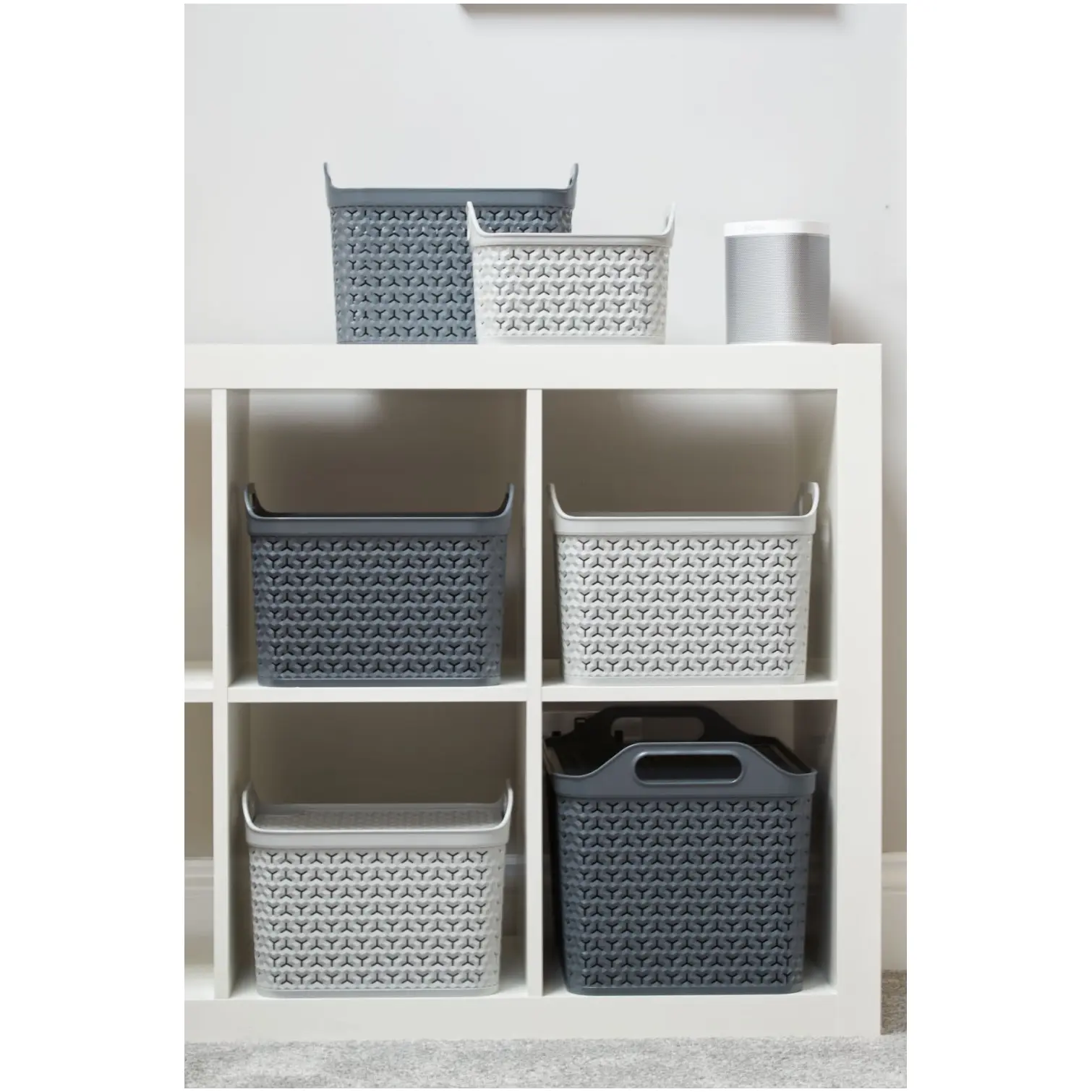 Strata Urban Store Basket & Lid Large Cool Grey 21 Litres 29x30x43.5cm