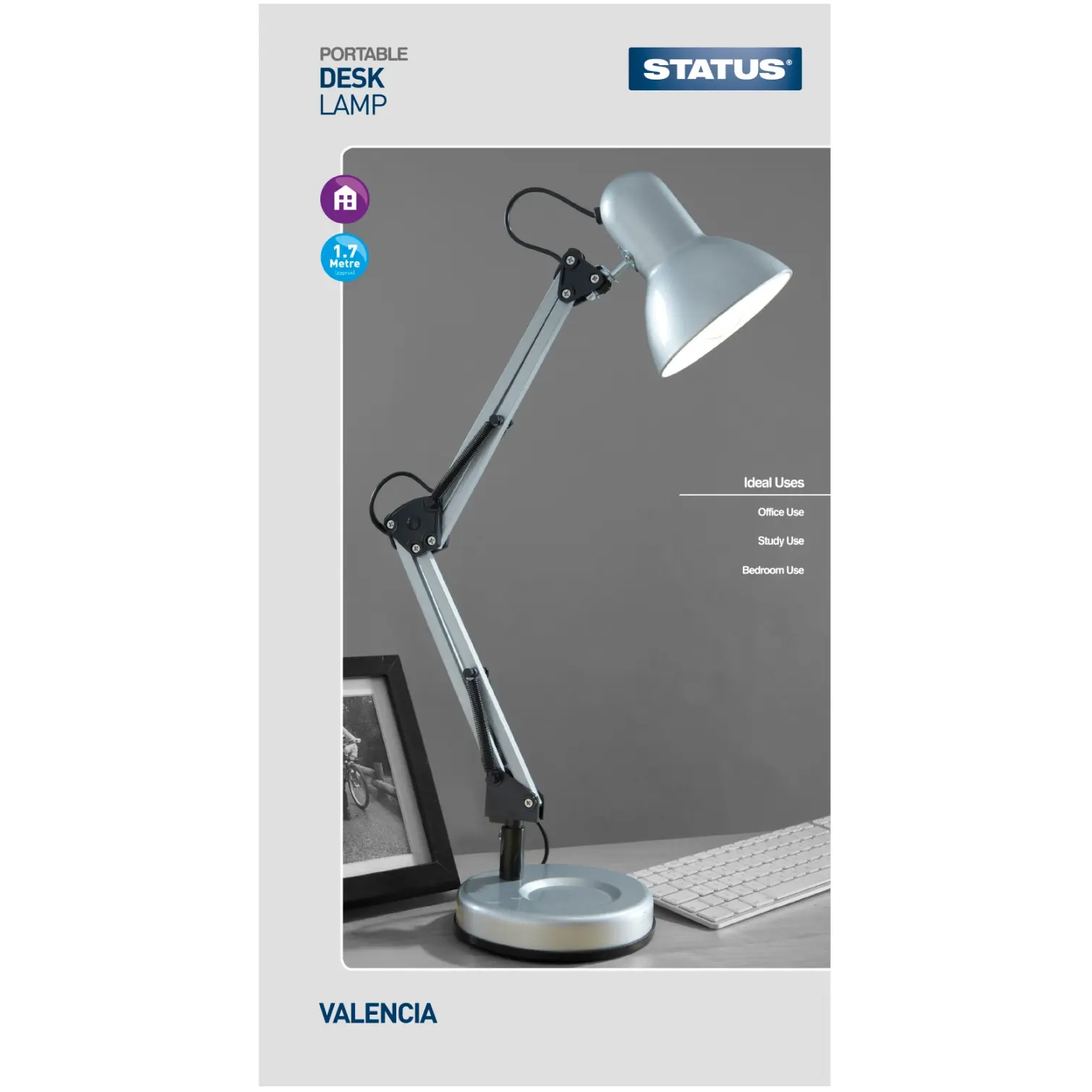 Status Valencia Desk Lamp Silver