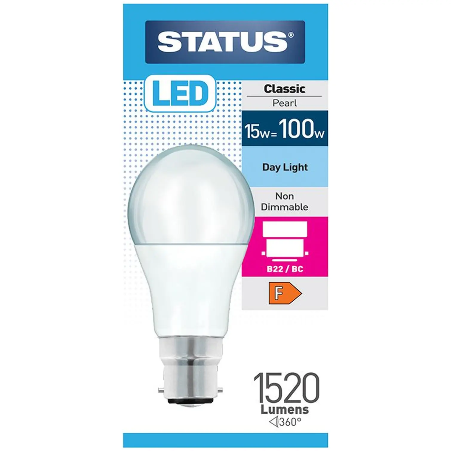 Status 15/100w GLS Day Light BC Light Bulb