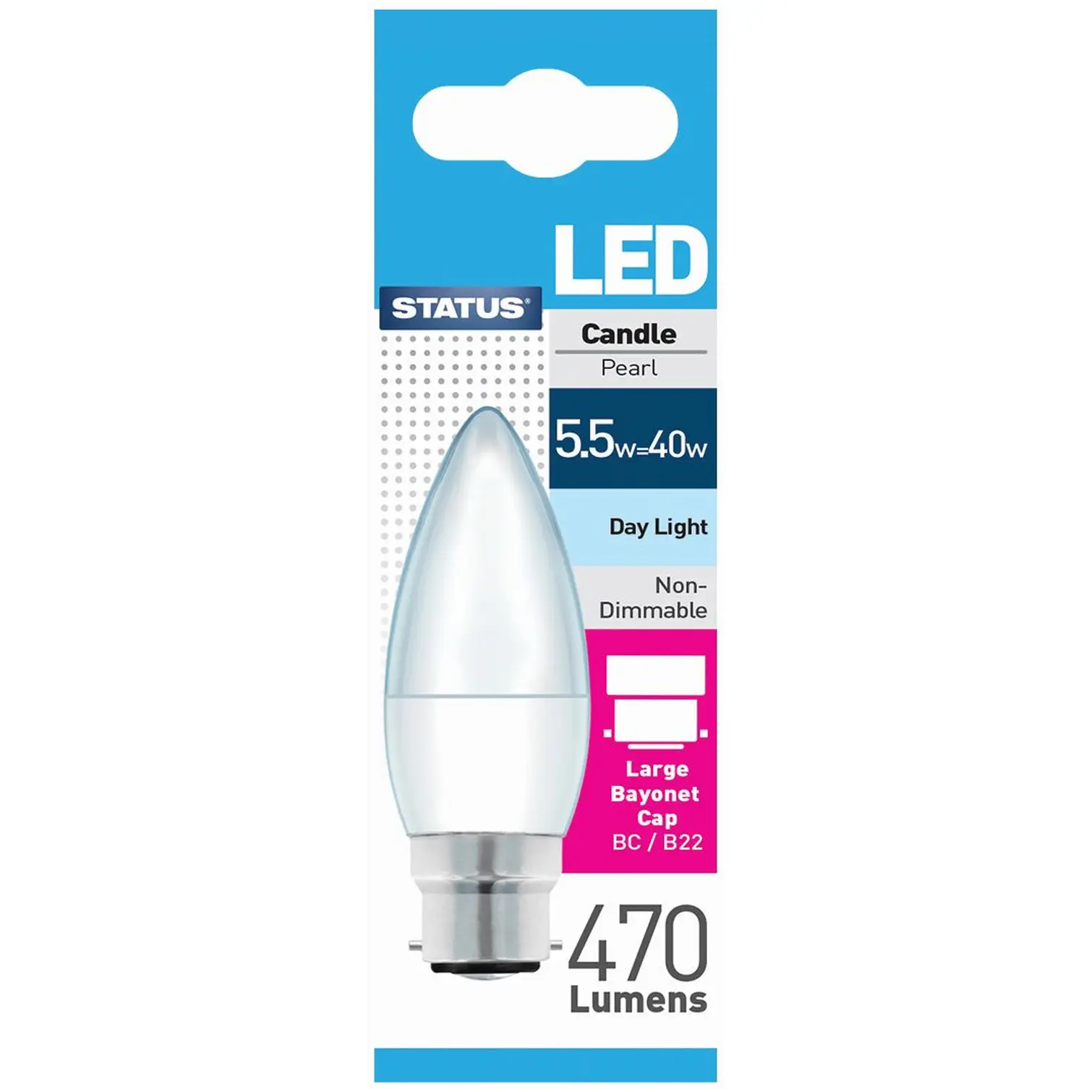 Candle LED BC Day Light Bulb 5w=40w