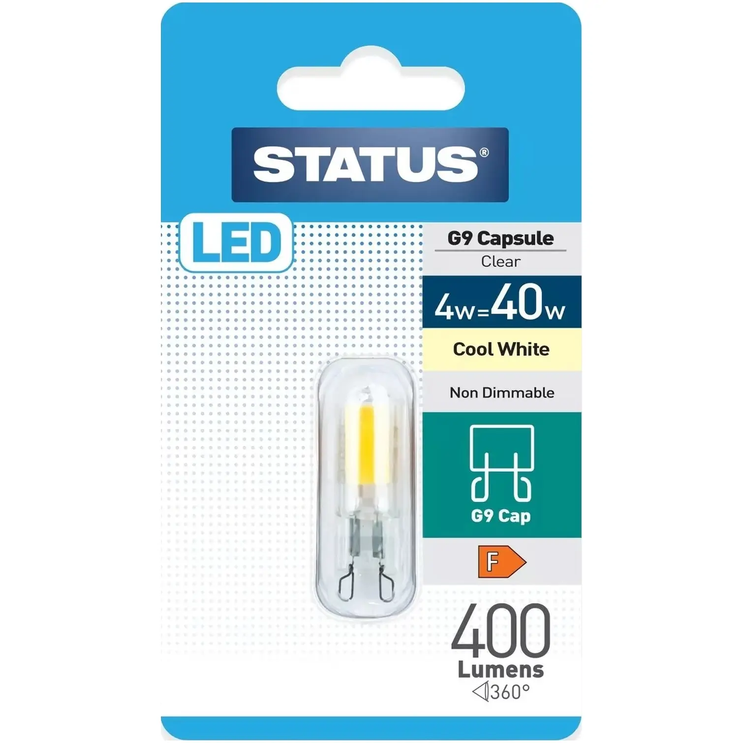 Status 4/40w LED G9 W/Wh pk1