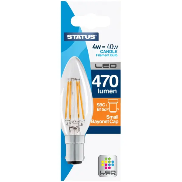 Status 4.5/40w Candle Filament WW SBC