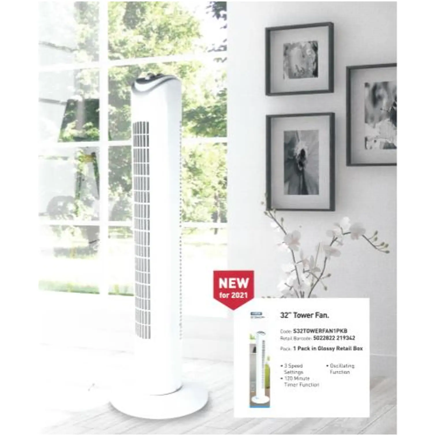 Status 81cm Tower Fan