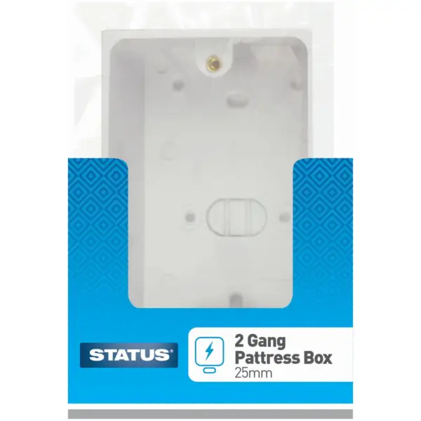 Status 2 Gang 25mm Surface pattress Box