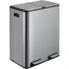 2 Section Pedal Bin Stainless Steel Matt 60 Litre