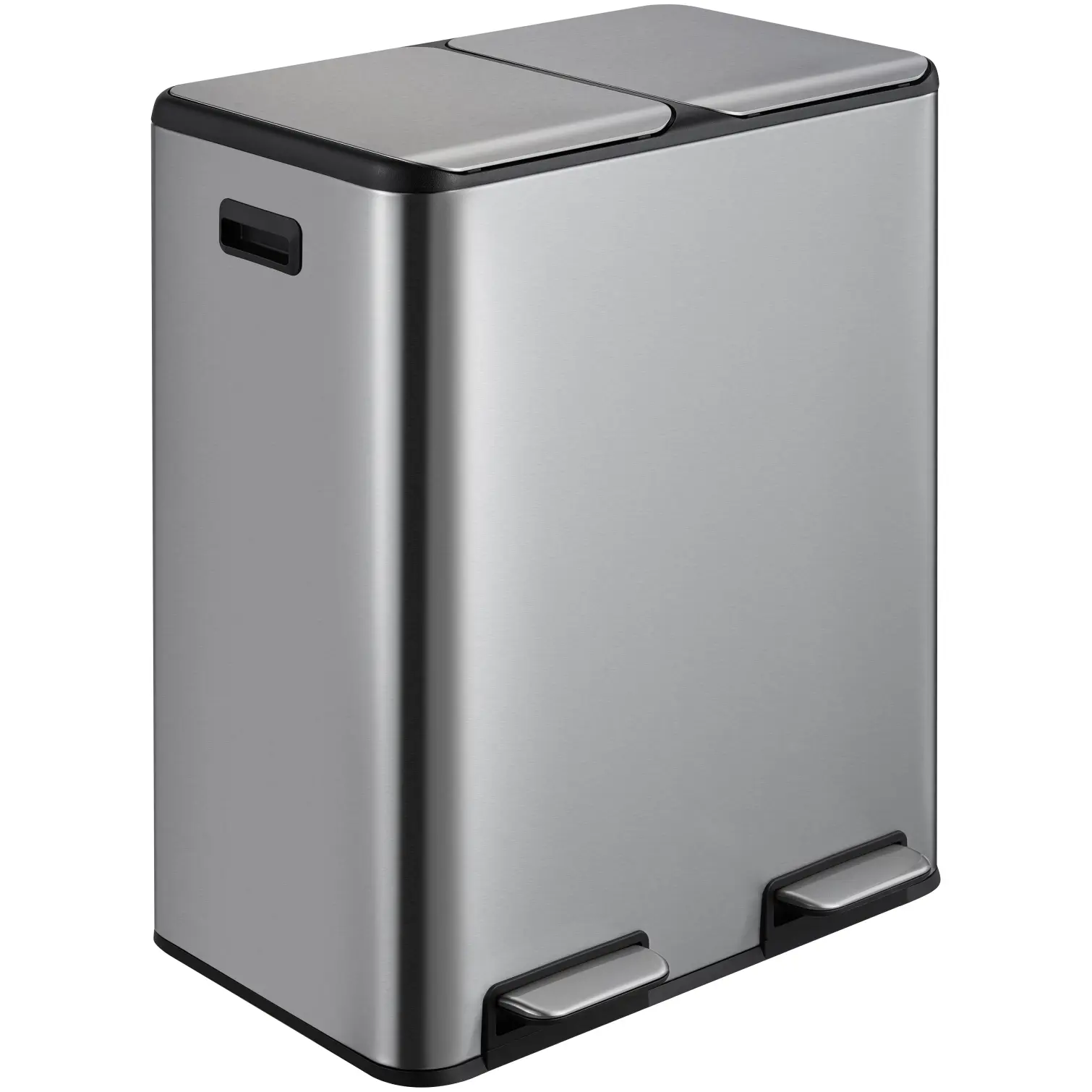 2 Section Pedal Bin Stainless Steel Matt 60 Litre