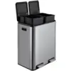 2 Section Pedal Bin Stainless Steel Matt 60 Litre
