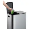 2 Section Pedal Bin Stainless Steel Matt 60 Litre