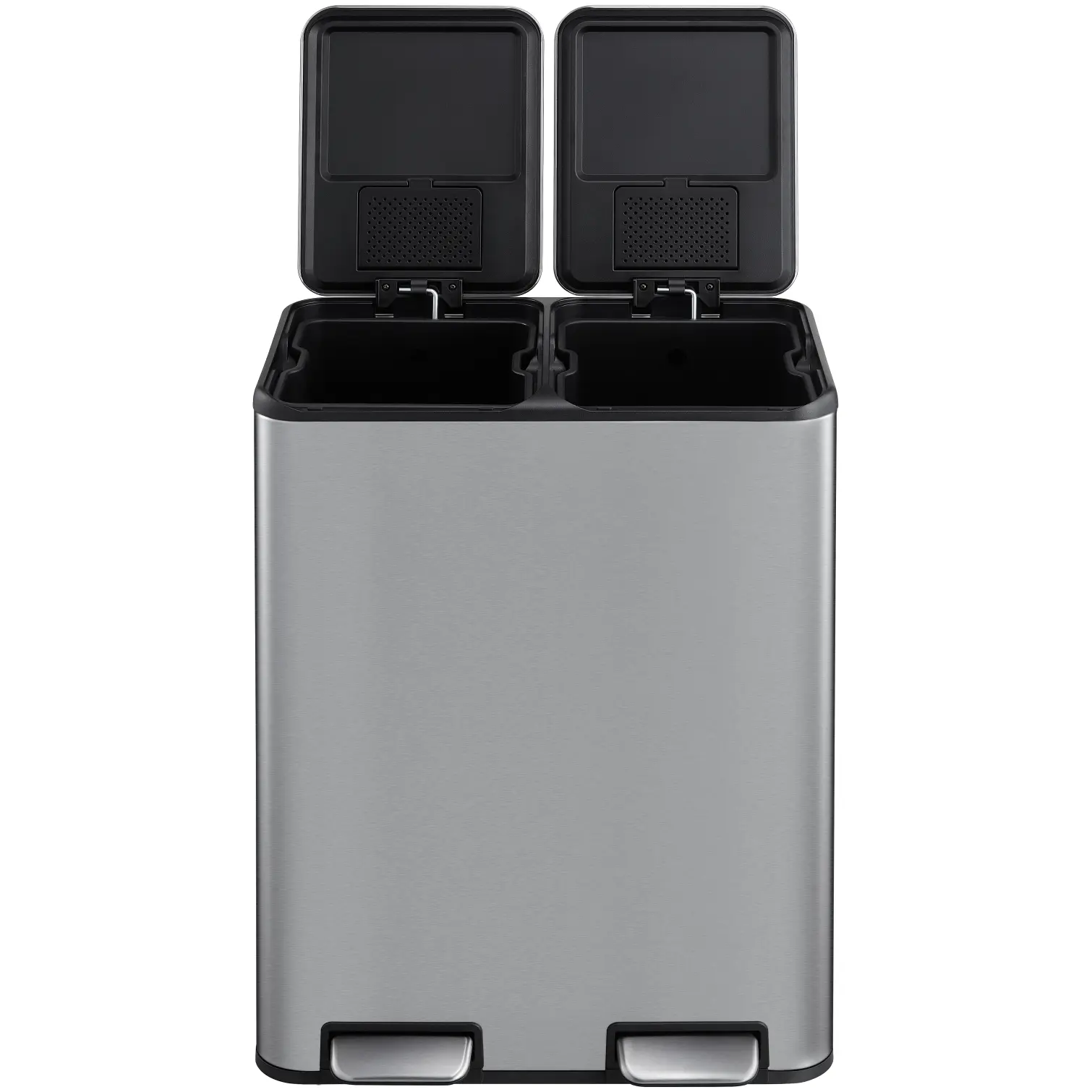 2 Section Pedal Bin Stainless Steel Matt 60 Litre