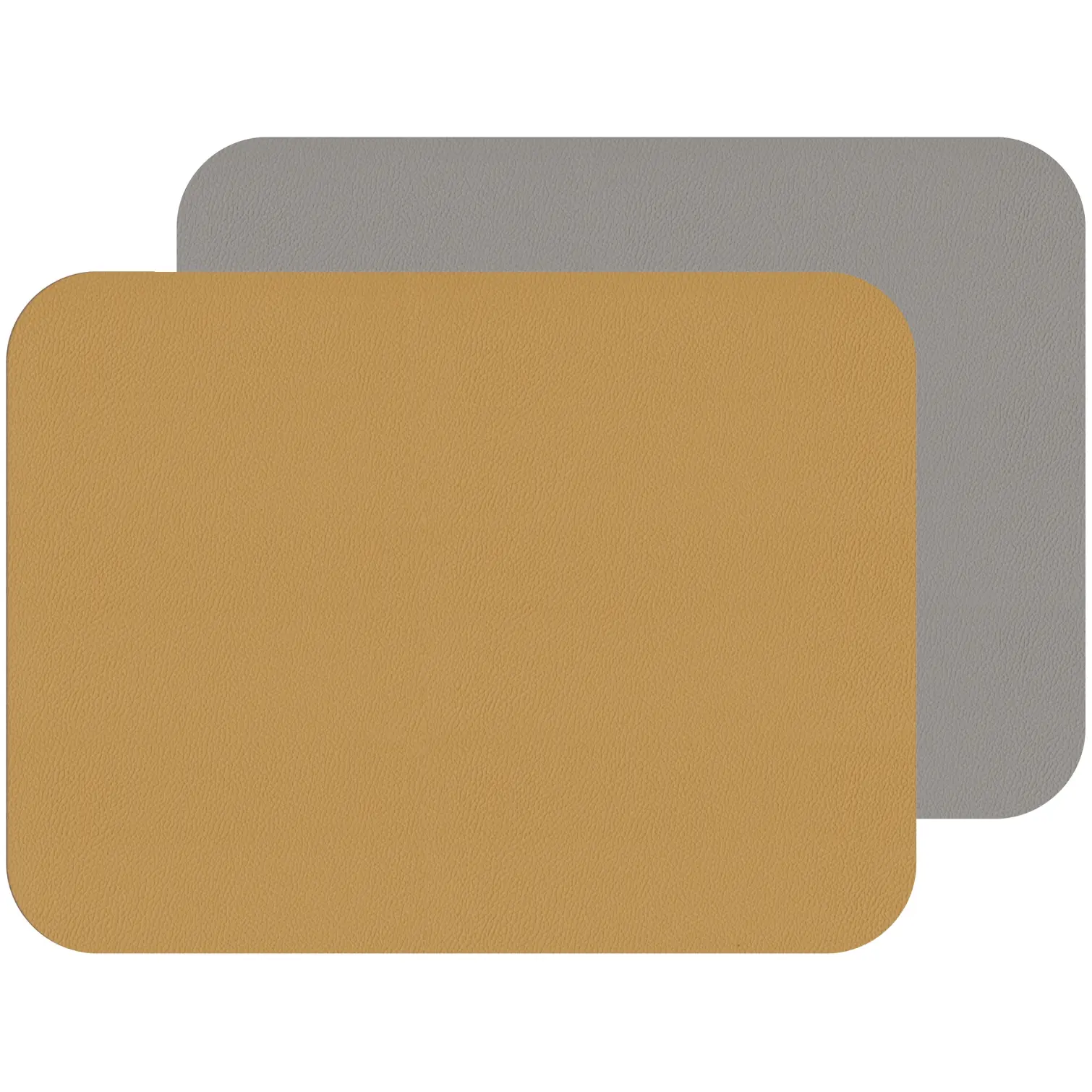 Freeform Mustard/Grey Flexi Faux Leather Placemats 2 Pack 40x30cm