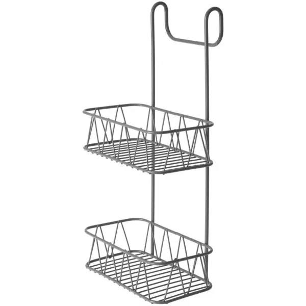 Blue Canyon Over Shower Screen Caddy 2 Tier Grey