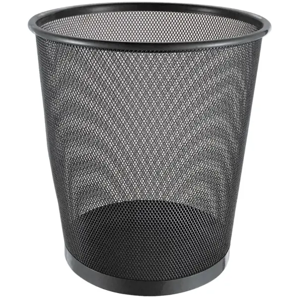 Bluecanyon Metal Mesh Round Waste Bin Black 12 Litre Capacity