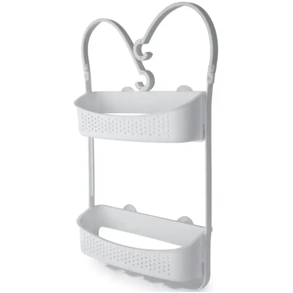 Bluecanyon Hanging Shower Caddy Double Basket White