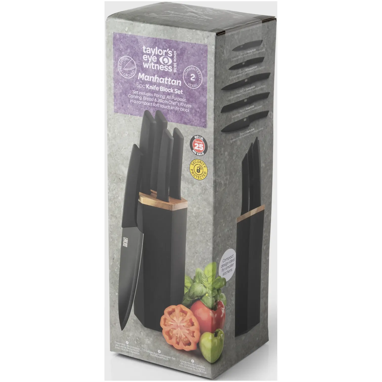 Manhattan 5Pce Knife Block Set