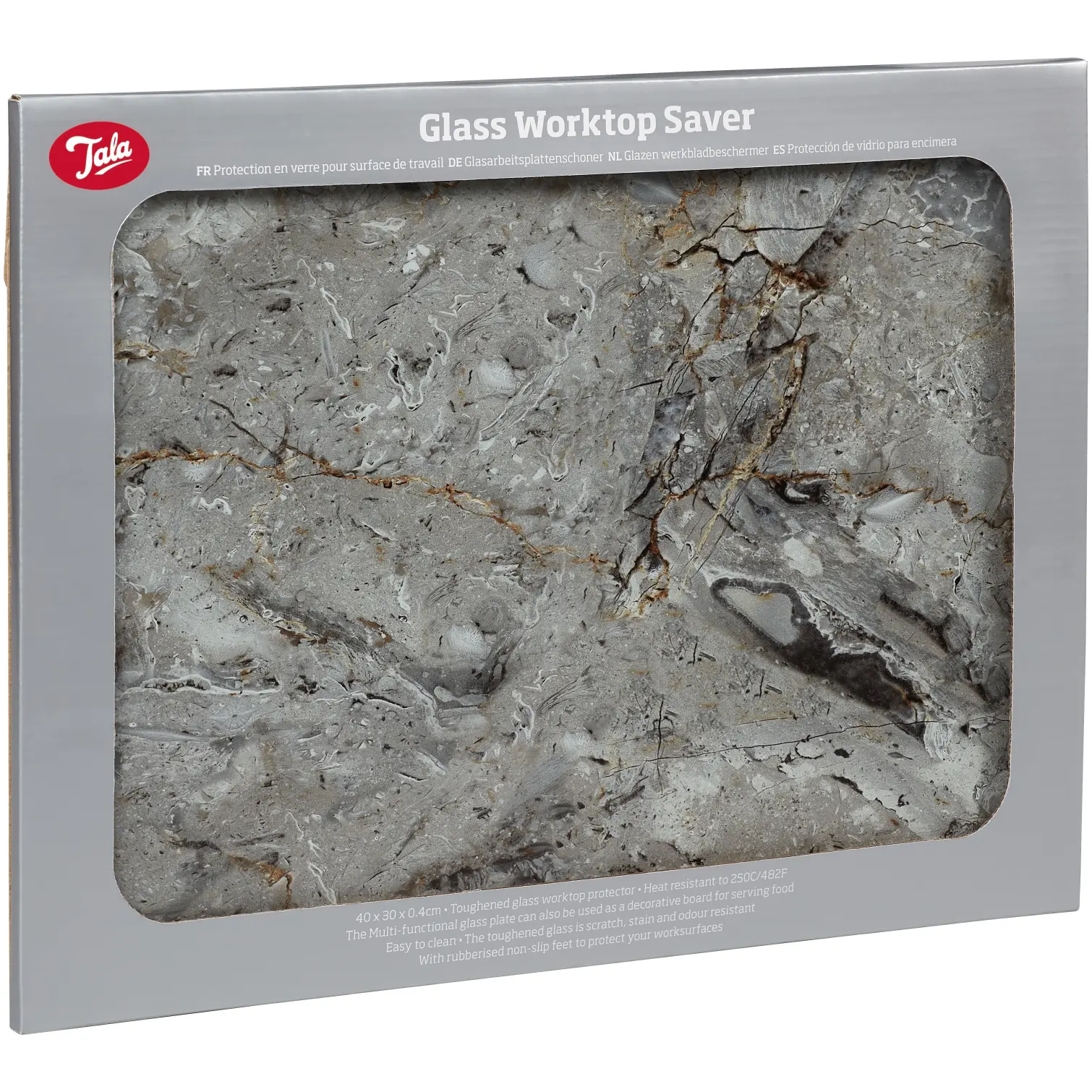 Tala Smoky Marble Glass Work Top Saver 40x30cm