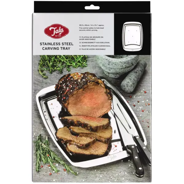 TLA0430 Tala Stainless Steel Carving Tray 35.5 x 25cm