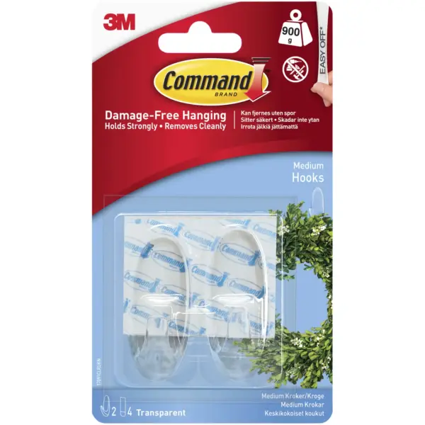 TMD0015 Command Clear Medium Hooks Set of 2