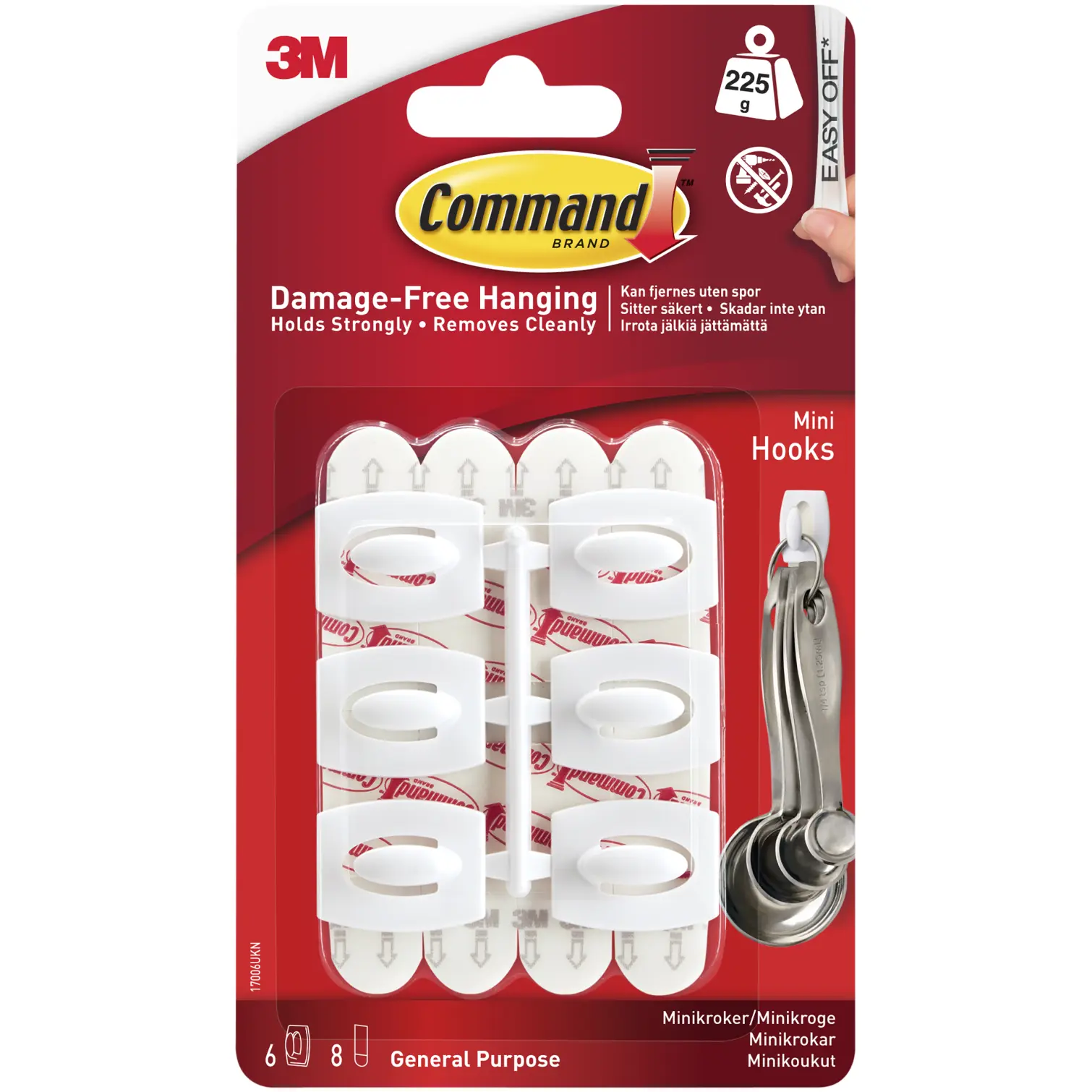 Command Mini Hooks Pack of 6