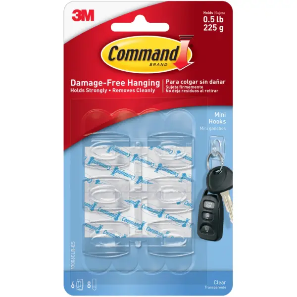 TMD7004 Command Clear Mini Hooks Pack of 6