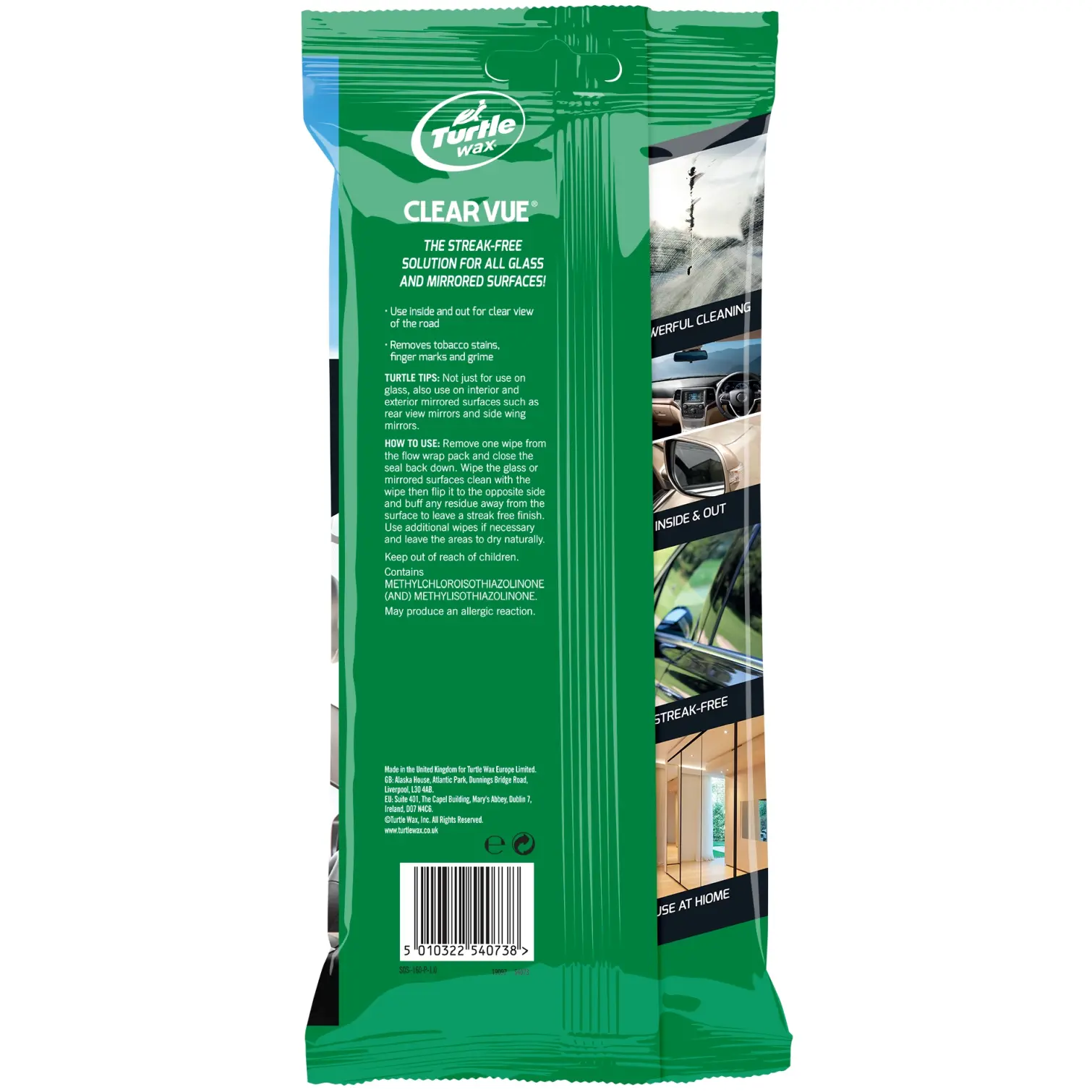 Turtle Wax Glass Cleaner Wipes pack Of 24