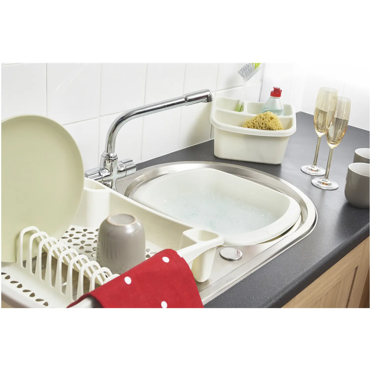 Whitefurze Cream Dish Drainer 47x39x10cm