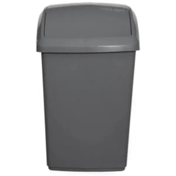 Whitefurze Silver Swing Bin 10Ltr 30x23x19cm