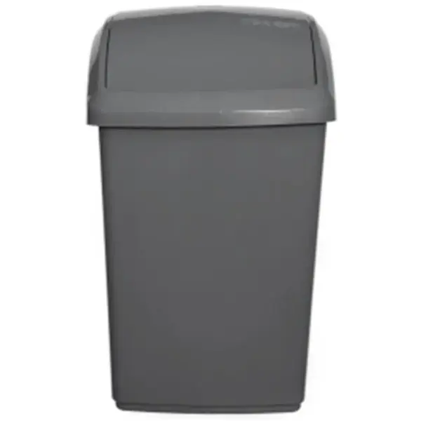 Whitefurze Silver Swing Bin 50Ltr 53x38x33cm