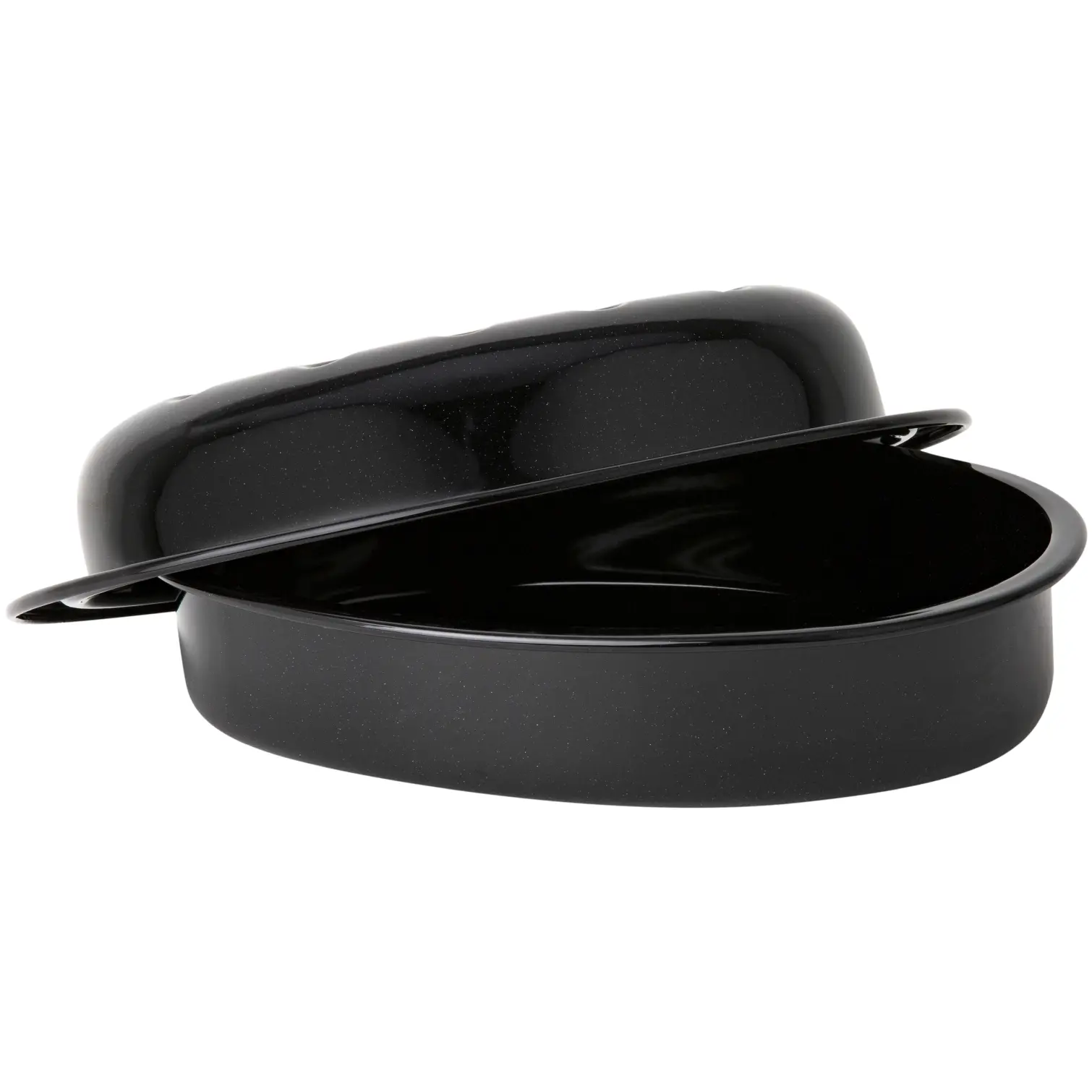 Wham Enamel Oval Covered Roaster Black 33.3cm x 24cm x 12cm