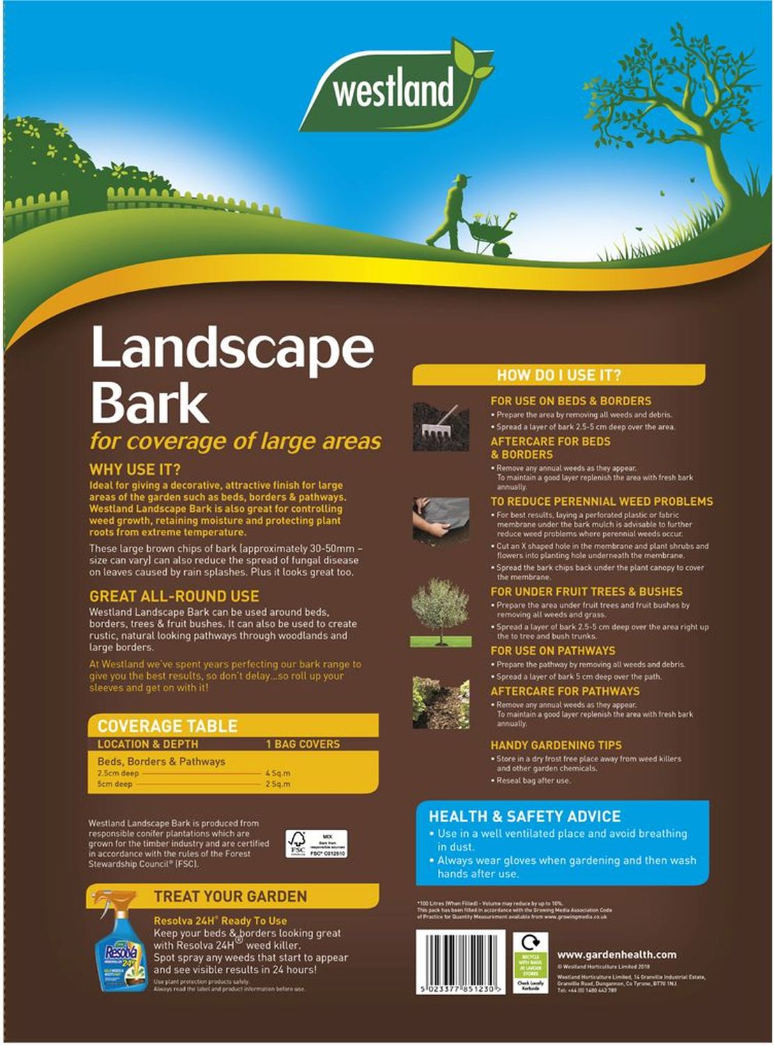Westland Landscape Bark Chips 100 Litres