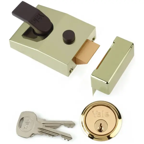 Yale P89 Night Latch Polished Brass Cylinder