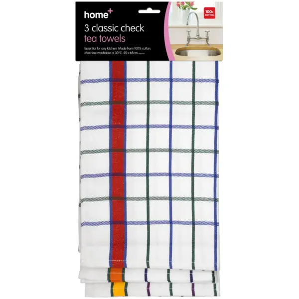 Classic Check Tea Towels Pack of 3