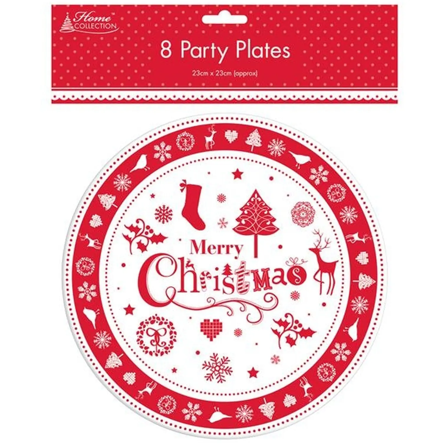 Anker 9 Inch Merry Christmas Party Plates 8 Pack