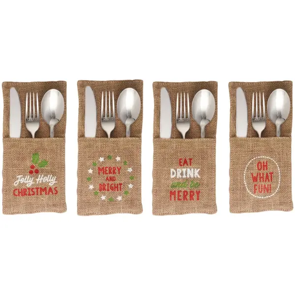 EDG0085 Eddingtons Festive Jute Cutlery Holders
