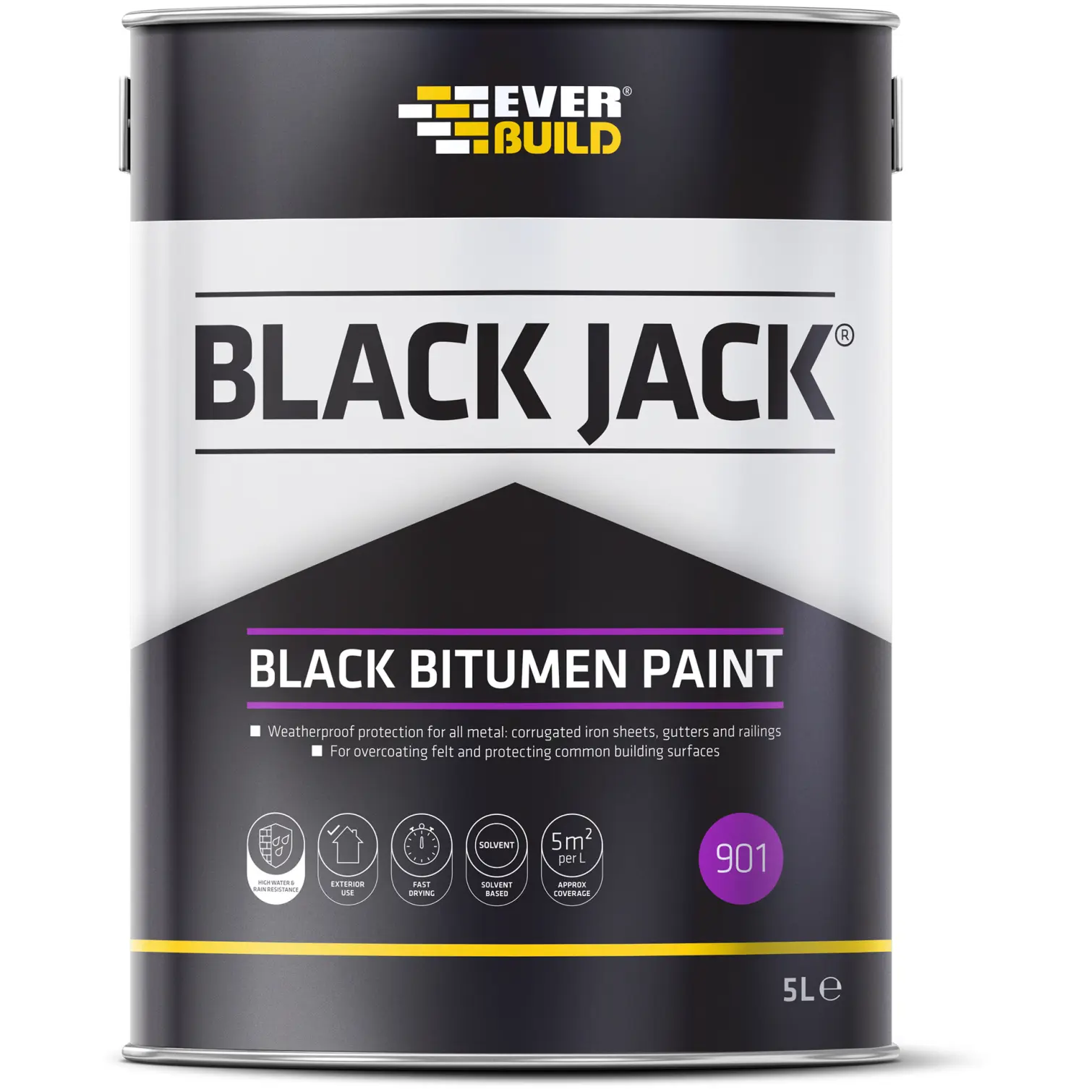 Black Jack Bitumen Paint Black 2.5 Litre