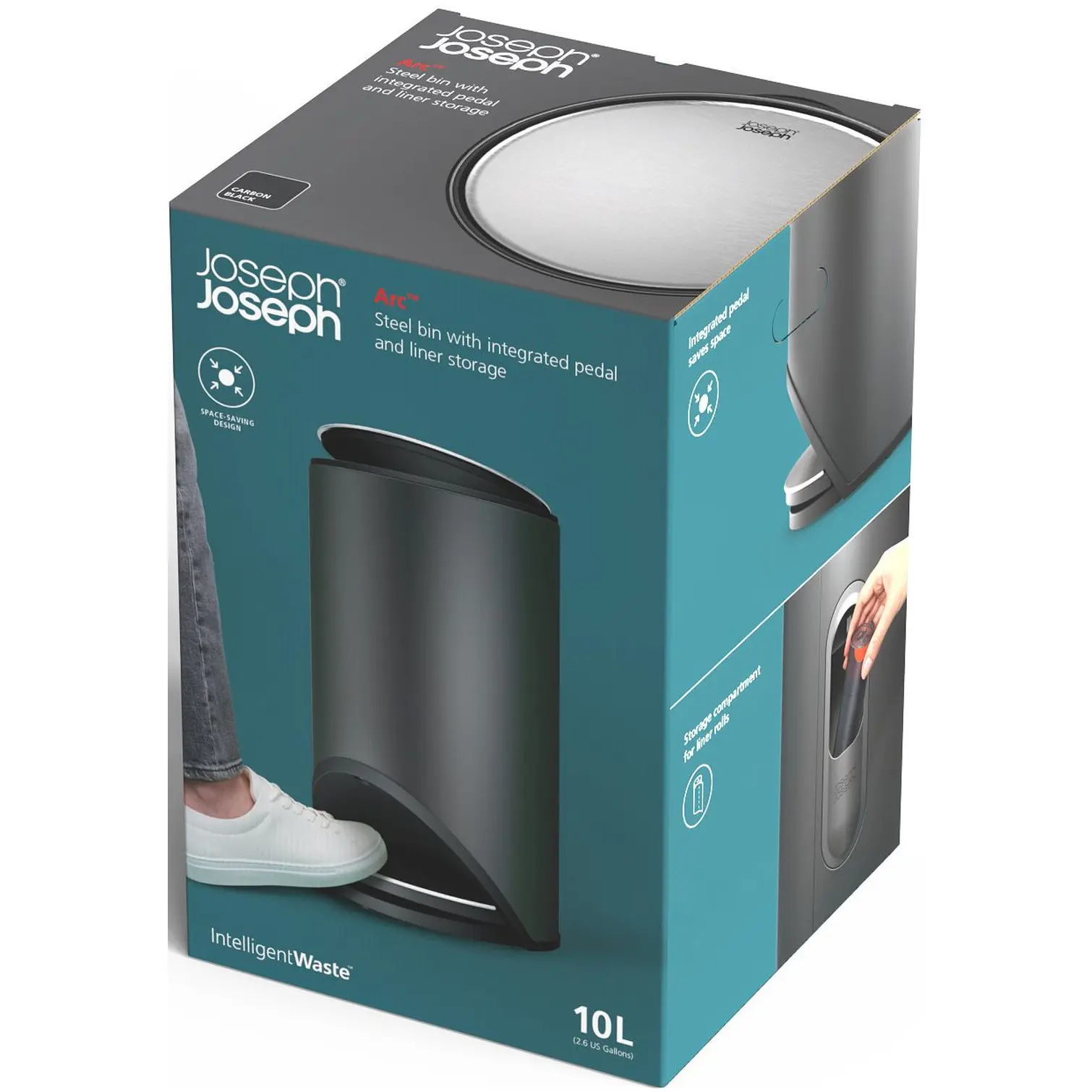 Joseph Joseph Arc 10L Bin Carbon Black