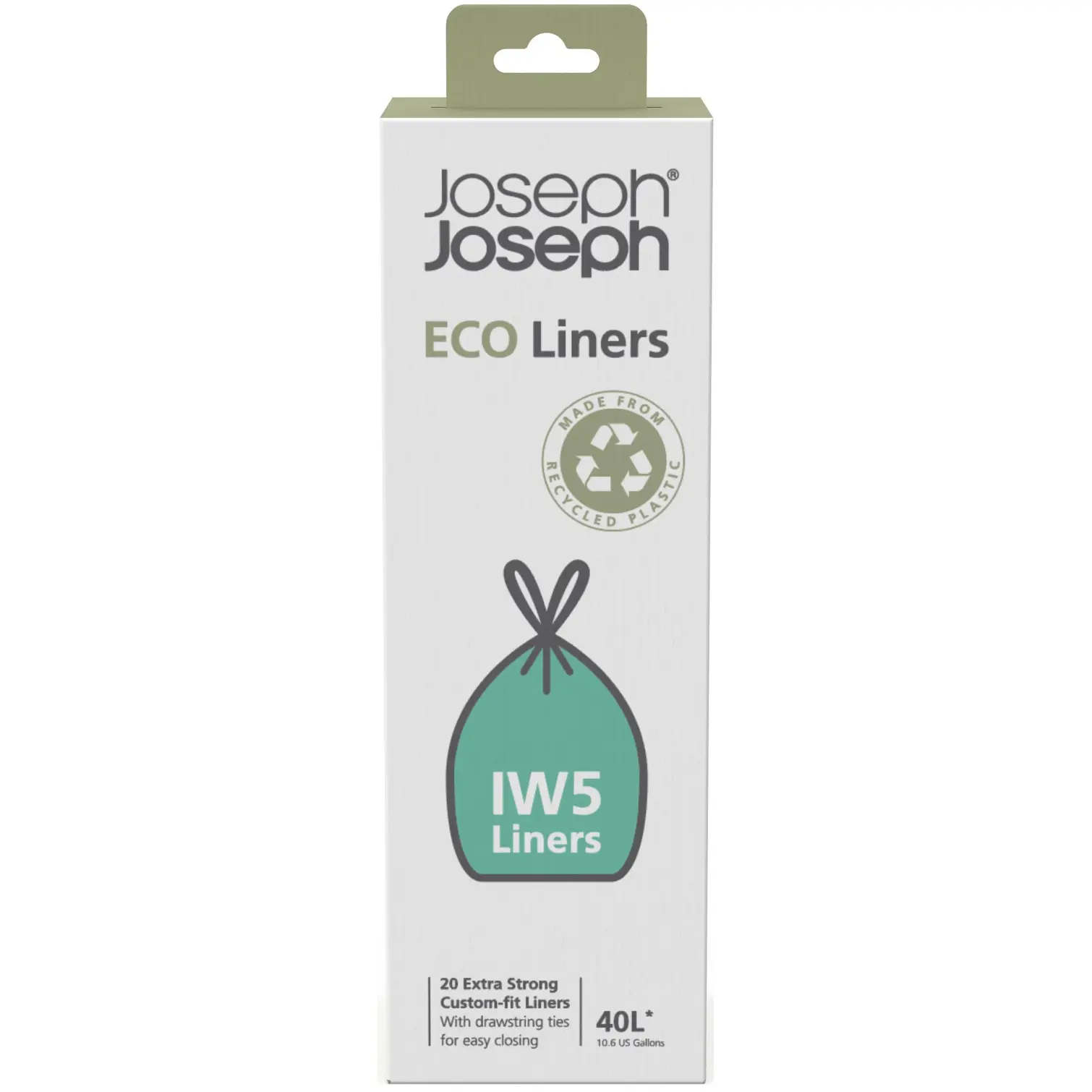 Joseph Joseph IW5 Eco Draw String Bin Liners 40 Litre Capacity Pack of 20