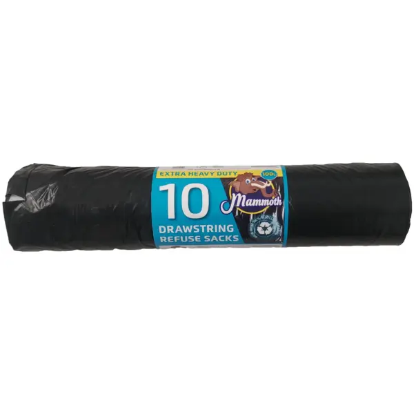 Mammoth Drawstring Refuse Sacks 100L Extra Heavy Duty 10 Pack