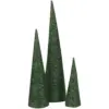 Three Kings Green Glitter Tree Set of 3